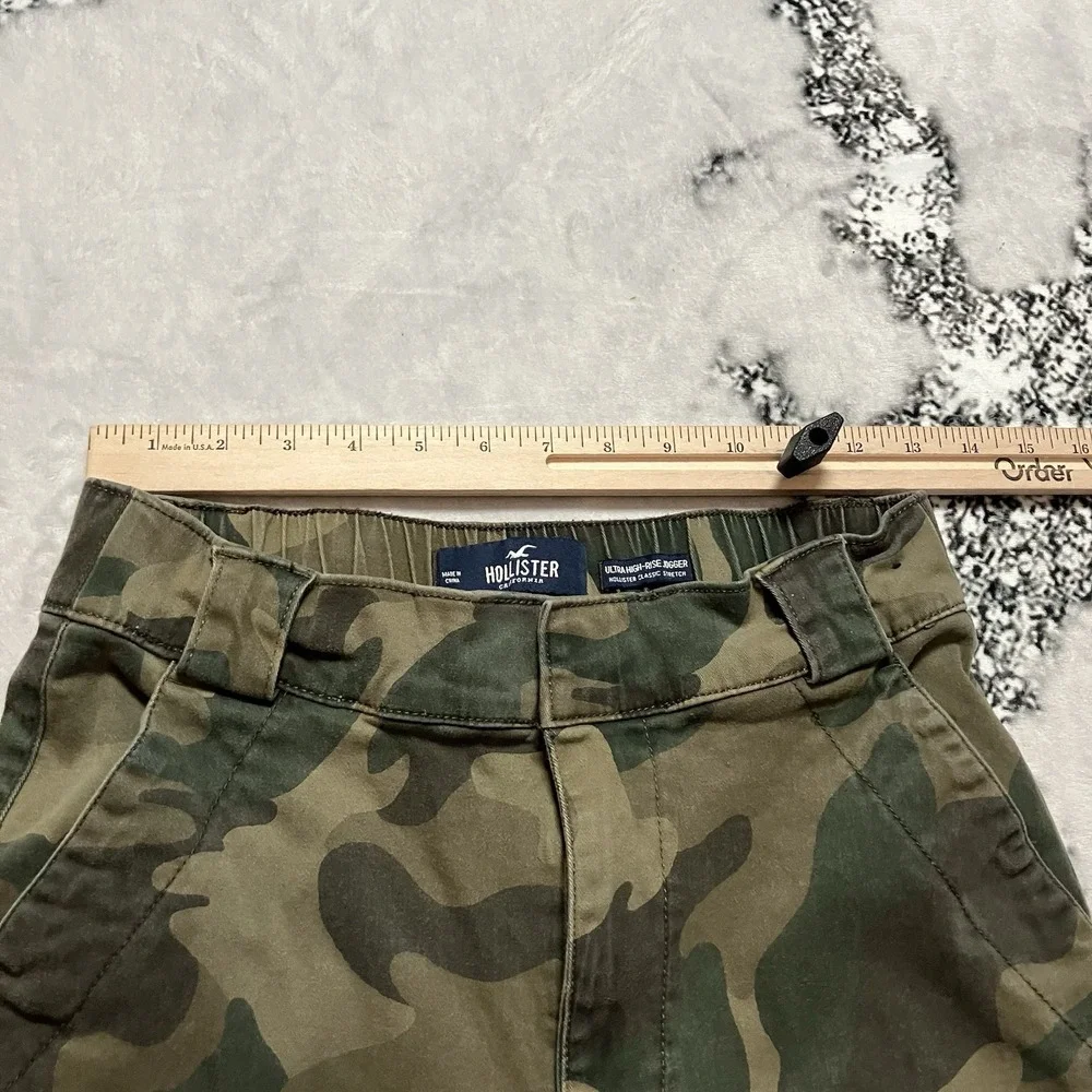 Hollister‎ Pants Womens Size M Green Camo Ultra High Rise Jogger Stretch